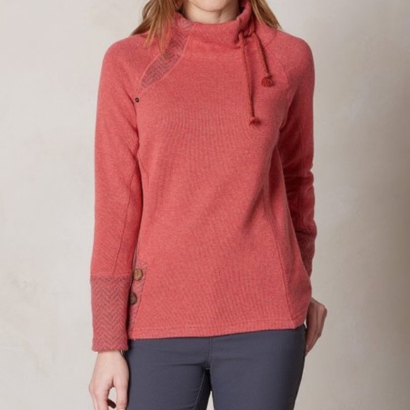 Prana Lucia Wool Blend Sweater Somewhere Red Medium - Picture 1 of 12